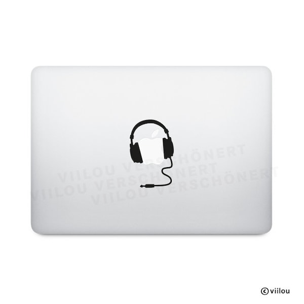 HEADPHONE sticker macbook decals computer stickers notebook tattoos apple logo diy music illustration headphone decal