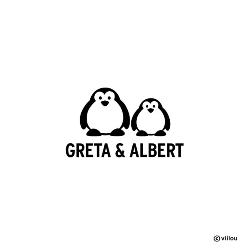 Kinder Tur Namen Sticker Turaufkleber Pinguine Aufkleber Etsy