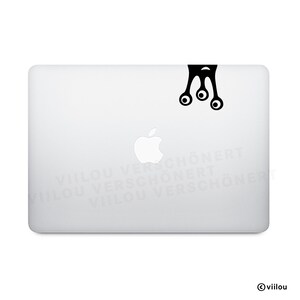 Monsterstickers met drie ogen, computerontwerpen, laptopafbeeldingen, Macbook-monsterillustratie, notitieboek, effen kleur, muurstickers
