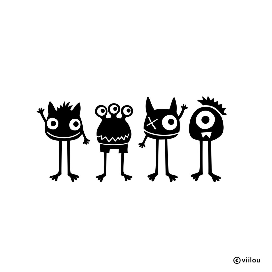 Wall Stickers MONSTERS Wall Tattoos Nursery Wall Decals Baby Room