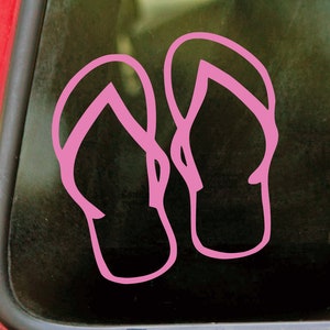 Flip Flops Vinyl Die Cut Decal Sticker - Summer Beach Pool Vacation Holiday