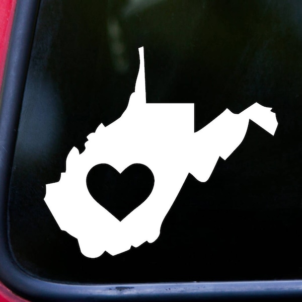 West Virginia Heart Vinyl Decal Sticker - Home State Charleston Appalachian Mountains Love WV