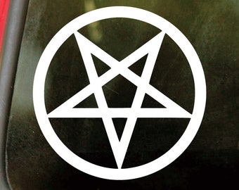 Inverted Pentagram - Vinyl Decal - Wiccan Symbol Occult Magical Witchcraft - Die Cut Sticker
