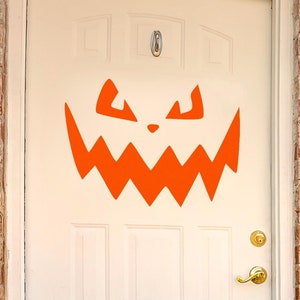 Pumpkin Face Vinyl Decal V7 | Halloween Decoration Vinyl Decal Sticker For Windows Walls Cars and More