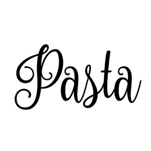 Pasta Vinyl Sticker - Kitchen Pantry Organization Label - Die Cut Decal - Fancy