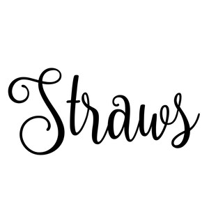 Straws Vinyl Sticker - Kitchen Pantry Home Organization Label - Die Cut ...