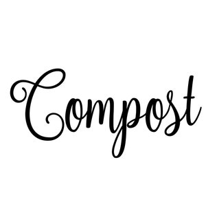 Compost Vinyl Sticker - Kitchen Pantry Organization Label - Die Cut ...