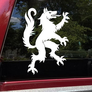 Heraldic Wolf Vinyl Decal V2 - Coat of Arms Heraldry Charge - Die Cut Sticker