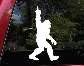 Bigfoot waving Middle Finger Vinyl Decal - Sasquatch PNW - Die Cut Sticker