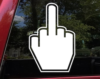 Retro Middle Finger Vinyl Bumper Sticker | Custom Size/Color Y2K Decal Mouse Cursor For Cars Walls Windows Devices