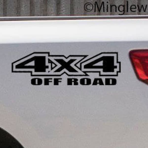 Pair 4X4 Off Road V4 Vinyl Decal Stickers - 4 by 4 Truck 4 x 4 4-Wheel Drive