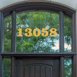 Custom Transom Window Numbers Vinyl Decal 3&quot; to 10&quot; tall - Home Address House Door Office - Die Cut Sticker - Clarendon