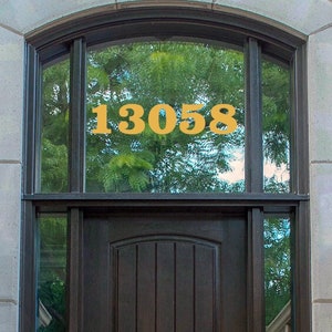 Custom Transom Window Numbers Vinyl Decal 3&quot; to 12&quot; tall - Home Address House Door Office - Die Cut Sticker