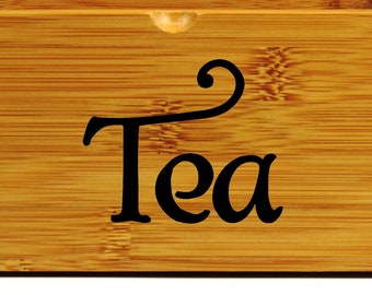 Tea Vinyl Sticker - Kitchen Organization Label - Pantry - Die Cut Decal - Swash