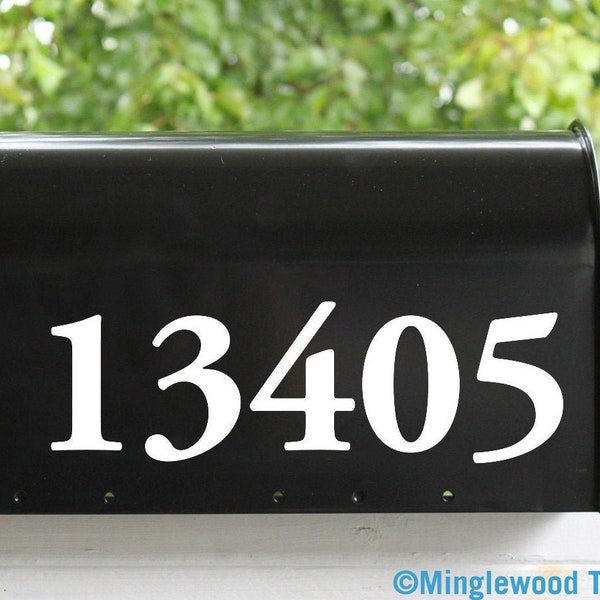 Old Style Mailbox Numbers - Vinyl Sticker - 1 to 10 inches tall - Name Home House Office Business Address - AGPB Die Cut Decal