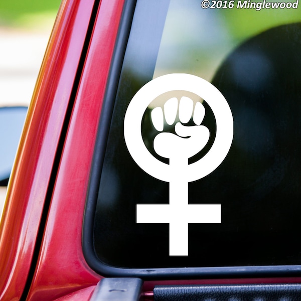 Feminism Symbol Vinyl Decal Sticker - Fist Sign Women's Rights Equality Feminist