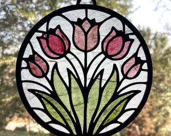 Tulip DIY Suncatcher Kit - 8" Window hanging watercolor