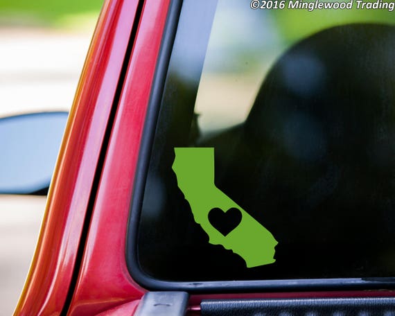 Black California Heart Decal Black California Heart Decal