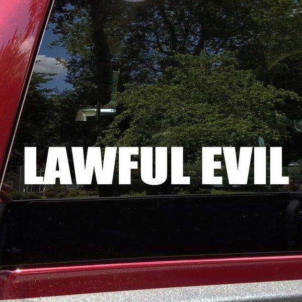 Lawful Evil Vinyl Sticker - RPG Role Playing Character Alignment V1 - Die Cut Decal