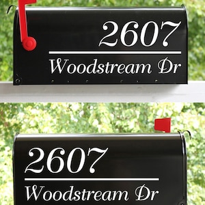 2-pack Mailbox Numbers and Address Vinyl Decals + 1&quot; for front - Street Home - 4.5&quot; x 11.5&quot; Die Cut Stickers Duchess