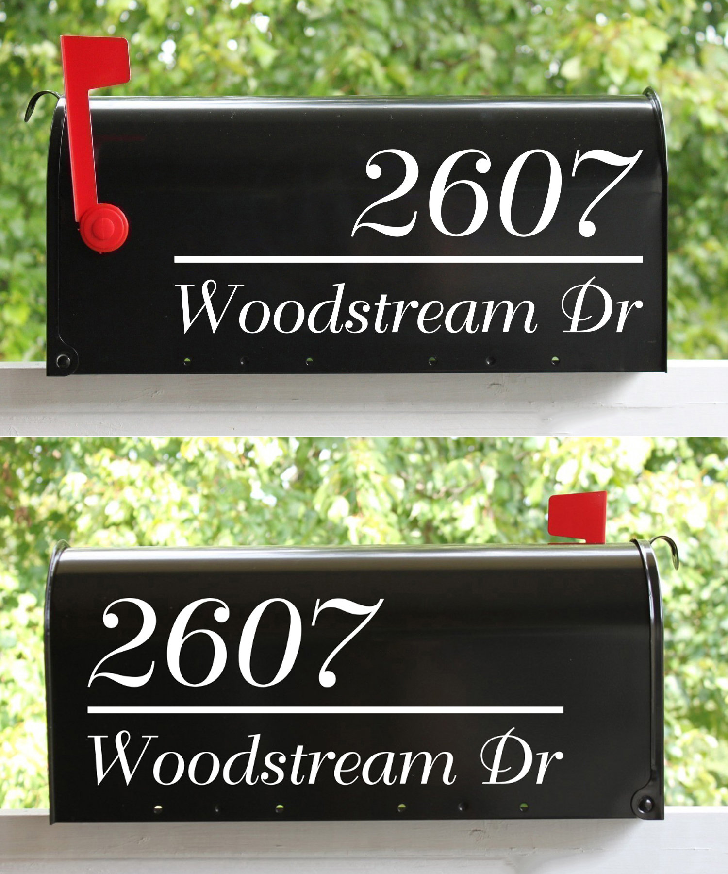 2-pack Mailbox Numbers and Address Vinyl Decals + 1" for front - Street Home - 4.5" x 11.5" Die Cut Stickers Duchess