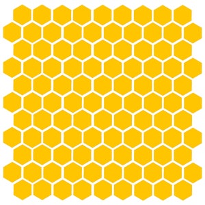 May include: A yellow honeycomb pattern background. The pattern is made up of repeating hexagonal shapes.