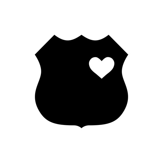 Download POLICE BADGE HEART Vinyl Decal Sticker Policeman Wife Cop ...
