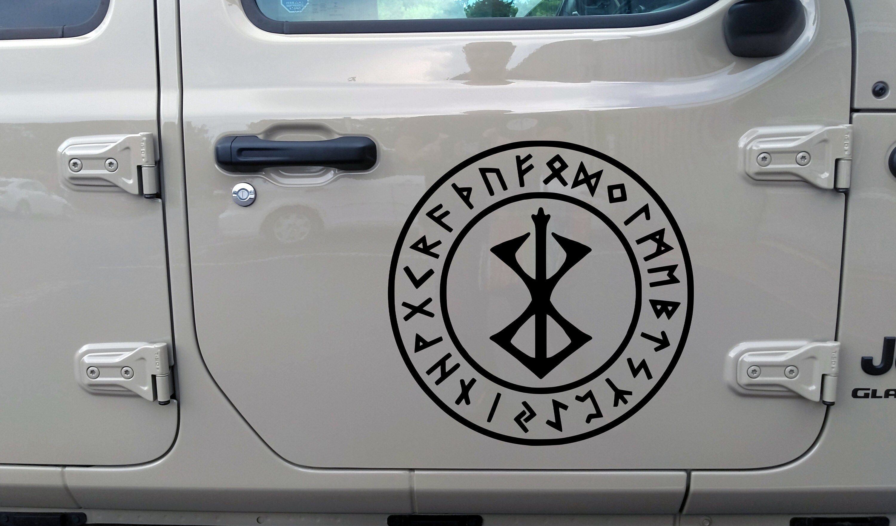 Berserker Bind Rune in Runic Circle Vinyl Decal - Viking Nordic Runes ...