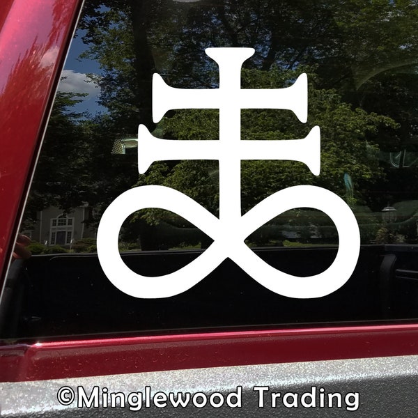 Leviathan Cross Brimstone Symbol Vinyl Decal V1 - Sulfur Infinity Satan - Die Cut Sticker