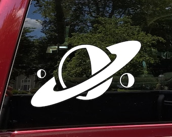 Planet Vinyl Decal - Saturn Moon Rings Outer Space NASA - Die Cut Sticker