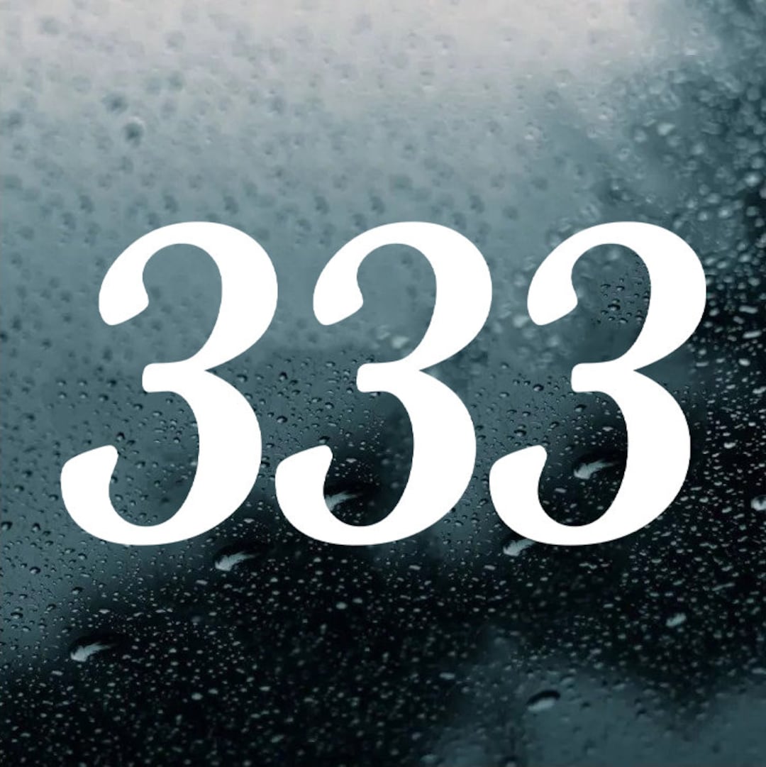 333 Angel Number Vinyl Decal - Support Encouragement Numerology - Die ...