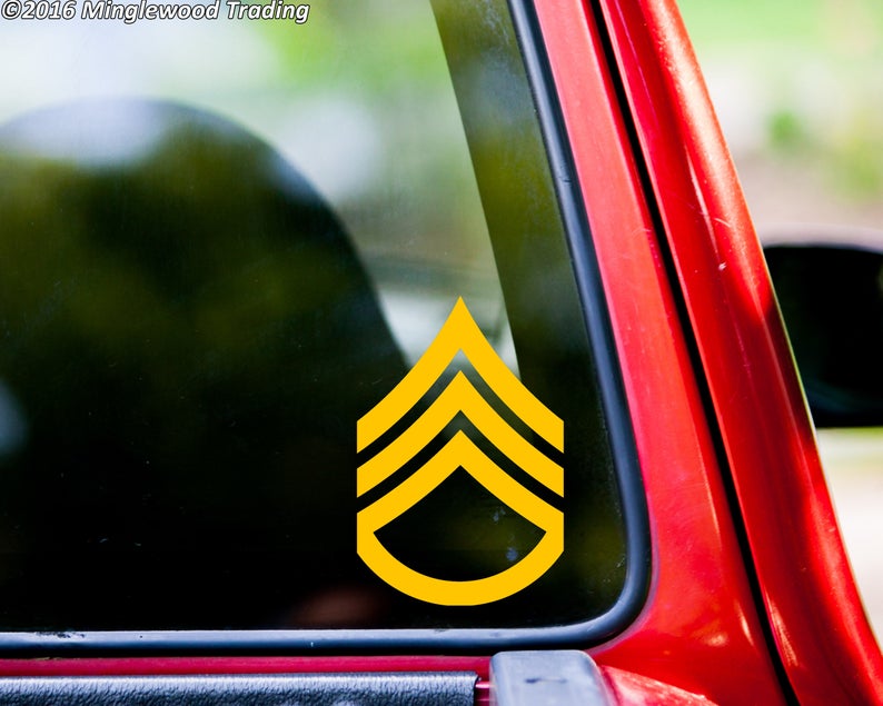 US Army E6 Staff Sergeant Insignia Vinyl Decal Sticker SSG Etsy