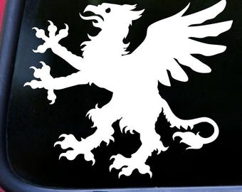 Heraldic Griffin Vinyl Decal V1 - Coat of Arms Heraldry Griffon Gryphon - Die Cut Sticker