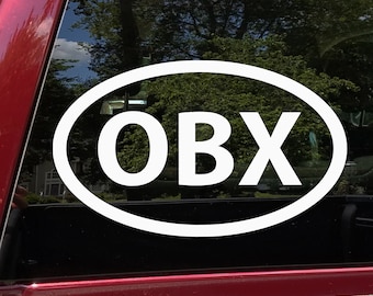 OBX Vinyl Decal - Outer Banks NC North Carolina Hatteras Nags Head Euro Oval - Die Cut Sticker