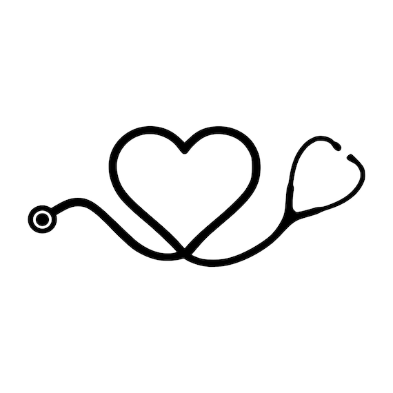 White Color Nurse Doctor Stethoscope Heart Love Vinyl Decal Laptop Car Sticker 
