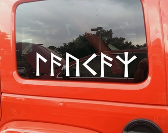 Protection in Norse Runes Vinyl Decal - Viking Futhark - Die Cut Sticker
