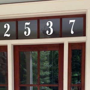 Custom Transom Window Numbers Vinyl Decal 3&quot; to 10&quot; tall - Home Address House Door Office - Die Cut Sticker - EURO