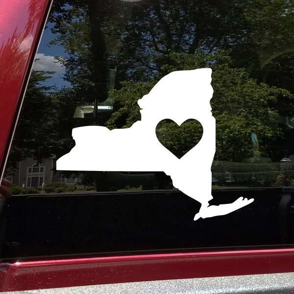 New York Vinyl Decal - Home State Heart Love Native New Yorker - Die Cut Sticker