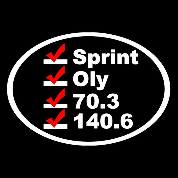 IRONMAN 140.6 RED M DOT TRIATHLON STICKER 4" Swim Bike Run Tri Car Decal 70.3 