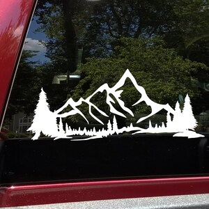 Mountains Forest Scene Vinyl Decal V4 - Camper RV Travel Trailer ...