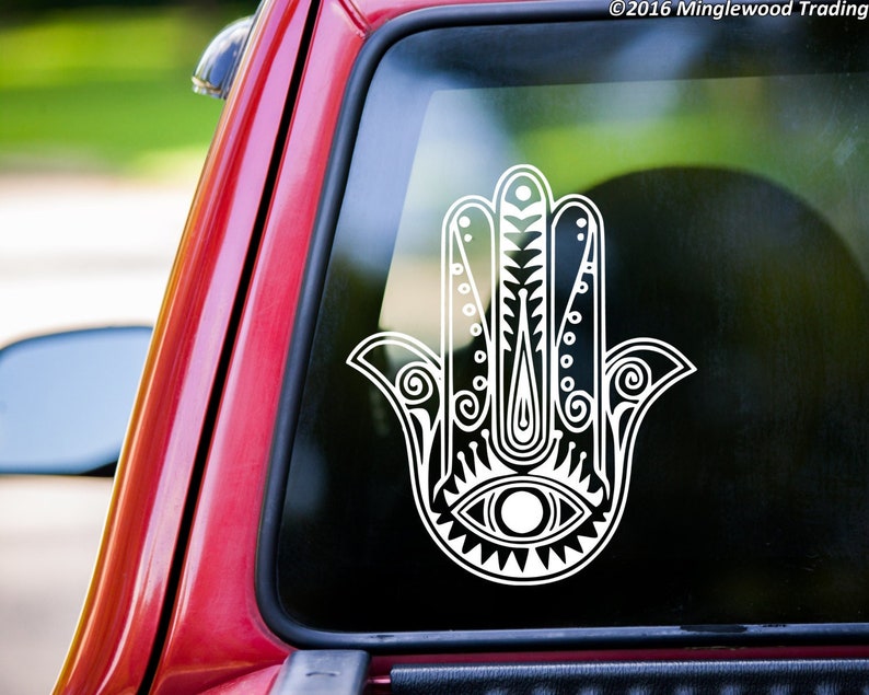 Hamsha Hand Vinyl Decal Sticker Hamesh Eye of Fatima image 1