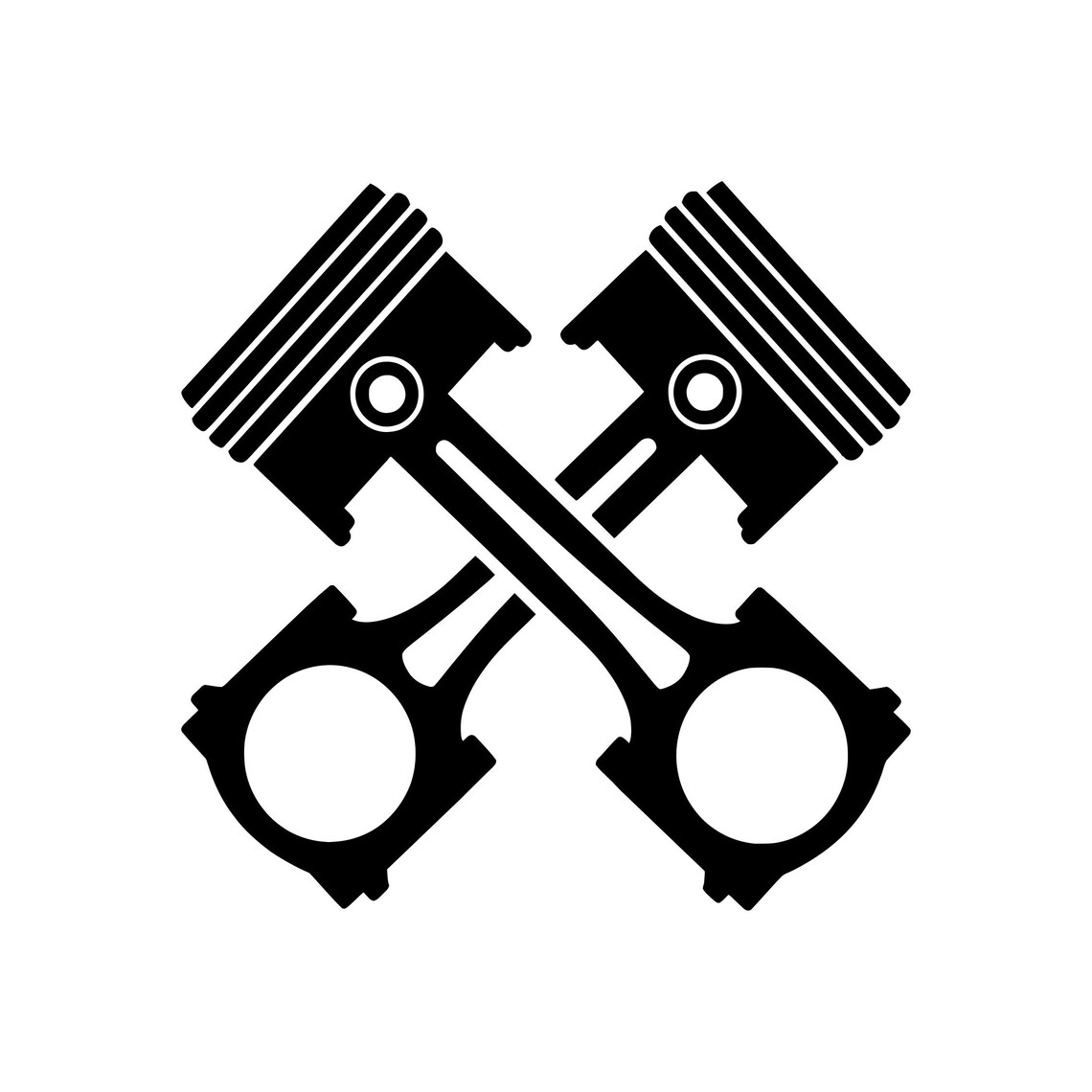 CROSSED PISTONS Vinyl Decal Sticker Motorcycle Car Engine Etsy