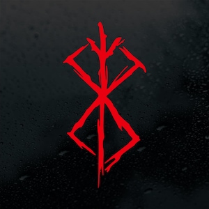 Berserk Symbol Vinyl Sticker V2 | Custom Color/Size Viking Berserker Car Decal For Windows Walls Devices Tumblers and More