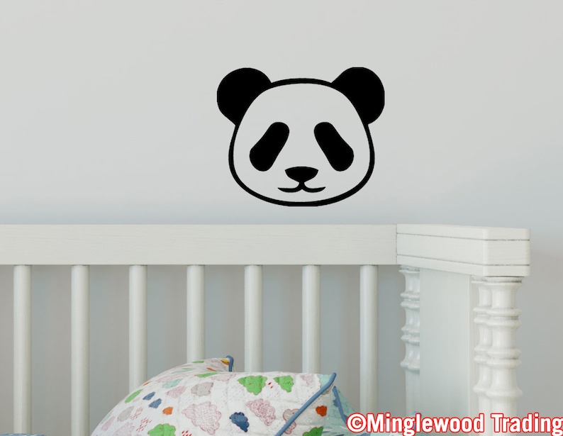 PANDA FACE Vinyl Decal Sticker Bear Giant Red Kid's Etsy