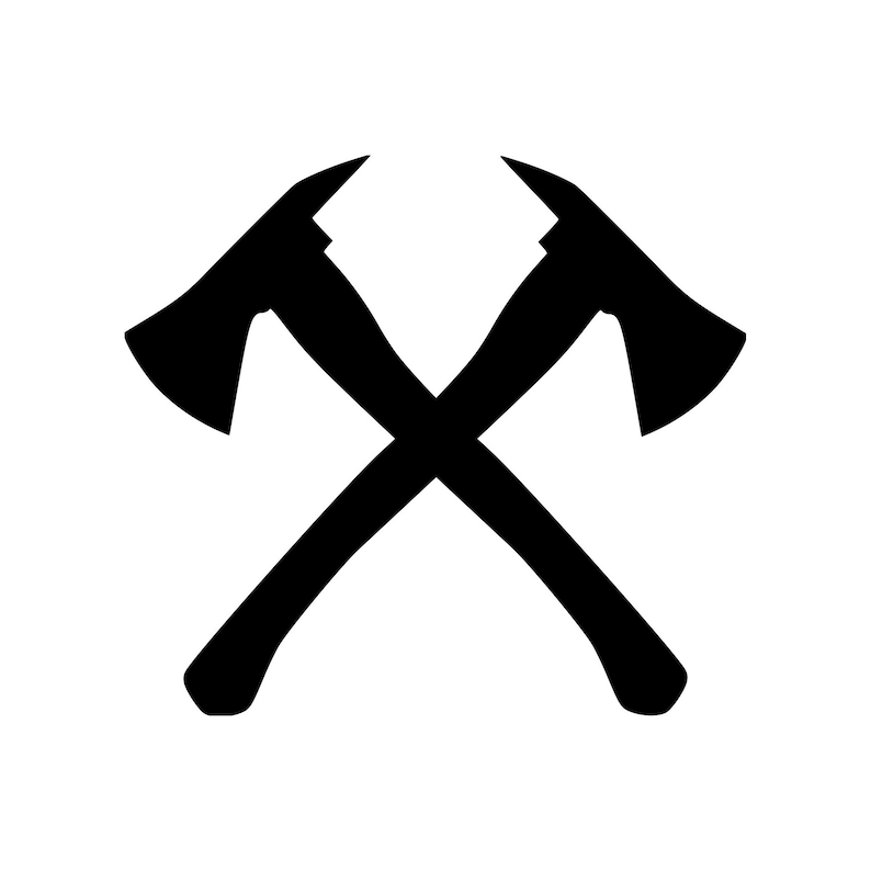 CROSSED FIREFIGHTER AXES Vinyl Decal Sticker Fireman Fire Etsy