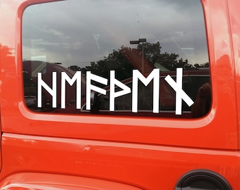 Heathen in Norse Runes Vinyl Decal - Viking Futhark - Die Cut Sticker