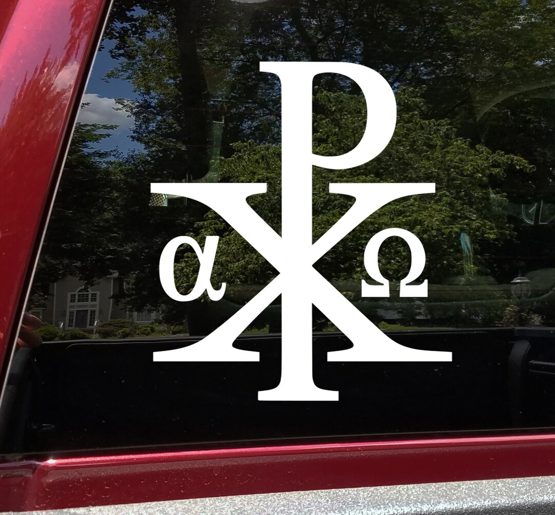 Chi Rho Christogram Vinyl Decal V1 - Labarum Chrismon Alpha Omega - Die ...