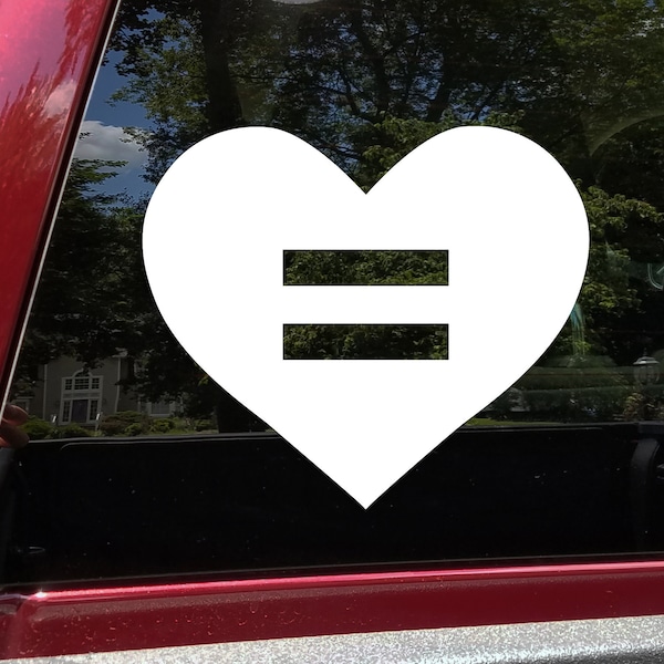 Equal Rights Heart Vinyl Decal - LGBTQ Lesbian Trans Gay Homosexual - Die Cut Sticker