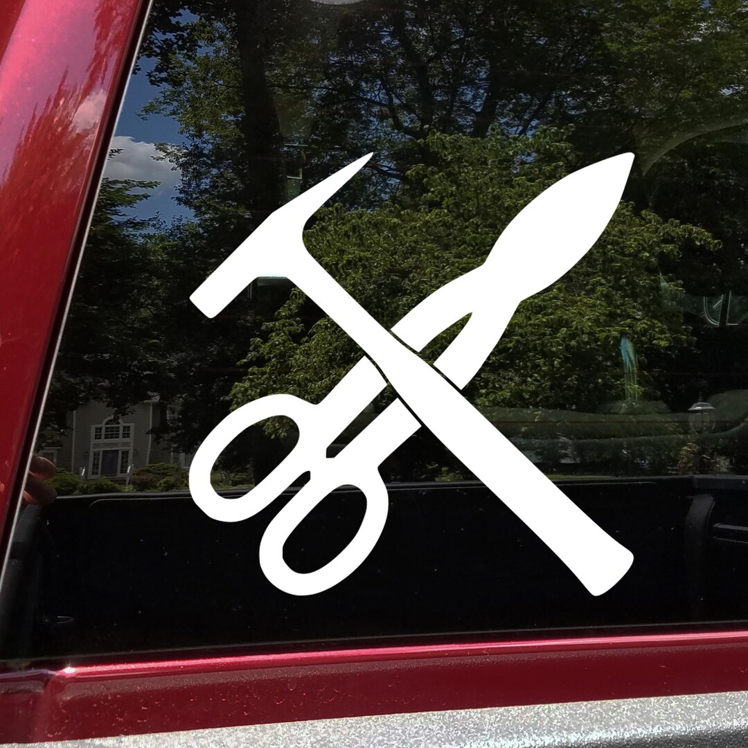 Tinner Sticker Crossed HVAC Sheet Metal Tools Vinyl Decal Tin Snips Tinners Hammer ...