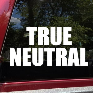 True Neutral Vinyl Sticker - RPG Role Playing Character Alignment V2 - Die Cut Decal
